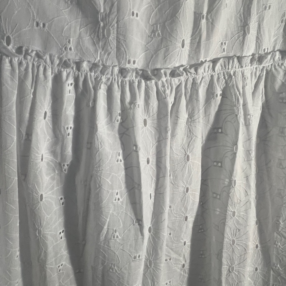 Calypso St. Barth White Eyelet Full A-Line Skirt - Picture 15 of 16